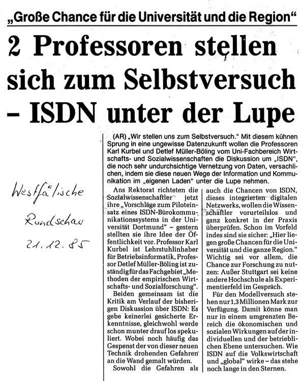 1985_12_21 WR 2 Professoren stellen sich dem Selbstversuch