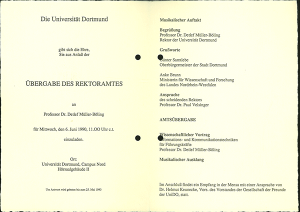 1990_06_06 Einladung Rektoratsuebergabe
