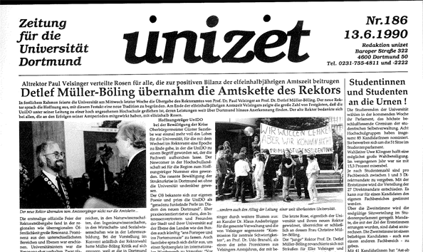 1990_06_13 unizet Detlef Mueller-Boeling uebernahm die Amtskette