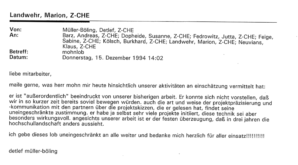 1994_12_15 Mail an Mitarbeiter Lob Mohn